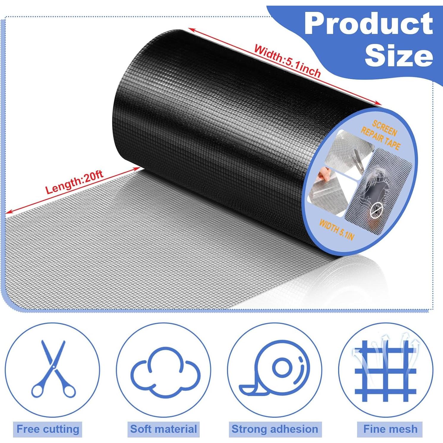 Cinta de reparación de malla 12.7cm x 6.1m CroBlissful Negra