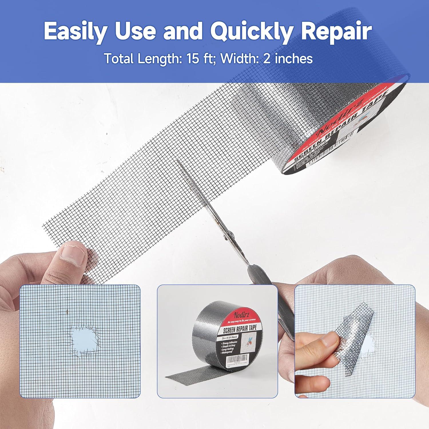 Cinta de Reparación de Pantallas Nodirz 15 FT Gris