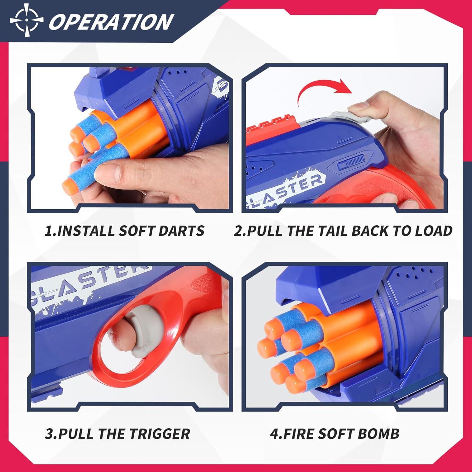 Paquete 2 Pistolas Nerf RLZHLYC + 80 Dardos Espuma