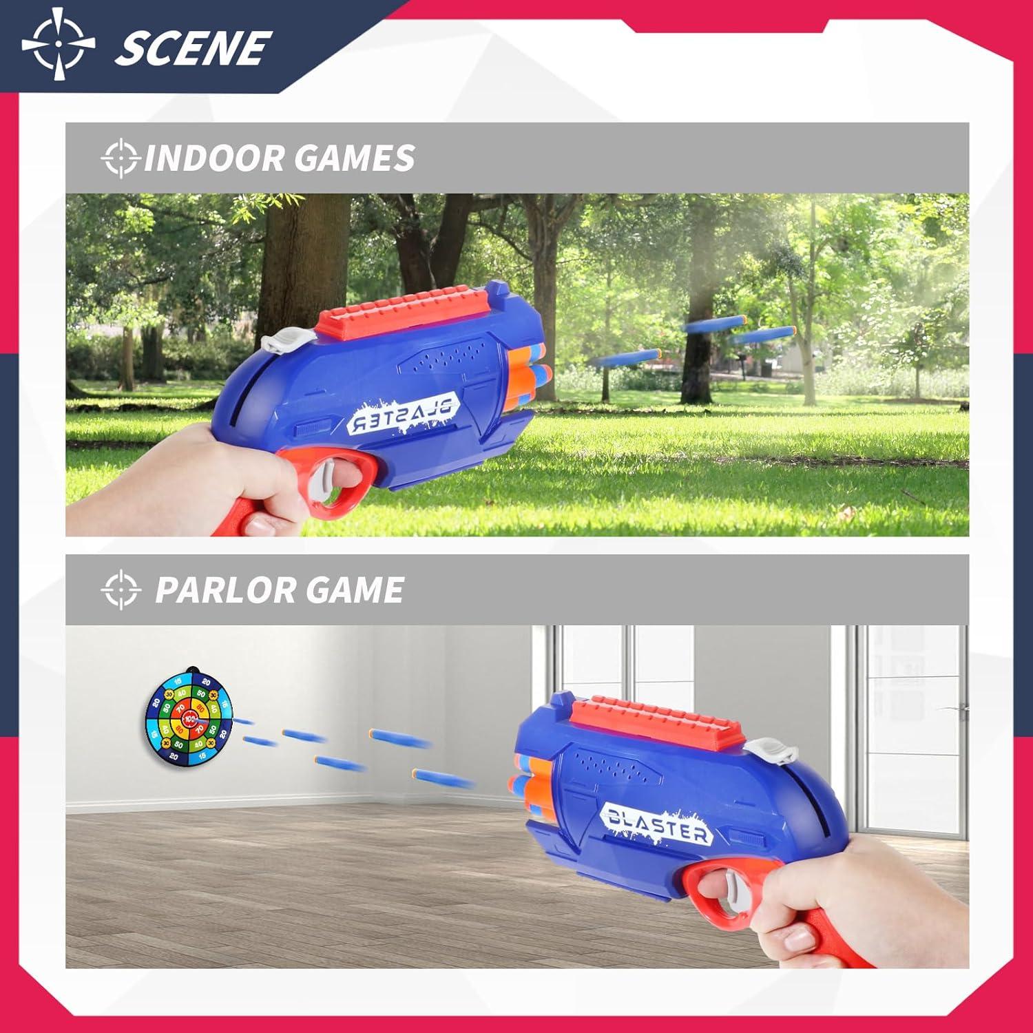 Paquete 2 Pistolas Nerf RLZHLYC + 80 Dardos Espuma