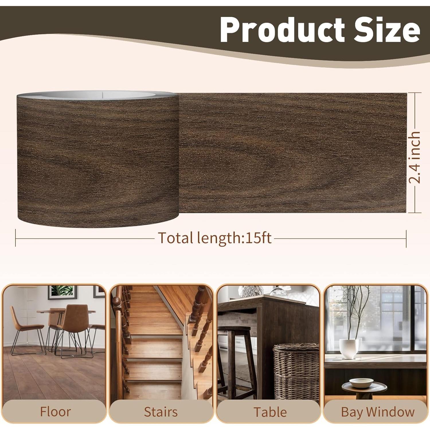 Cinta de Reparación de Grano de Madera ZYJT 61 cm x 4.57 m Nogal