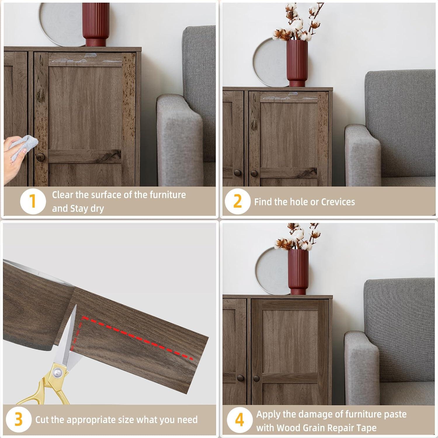 Cinta de Reparación de Grano de Madera ZYJT 61 cm x 4.57 m Nogal