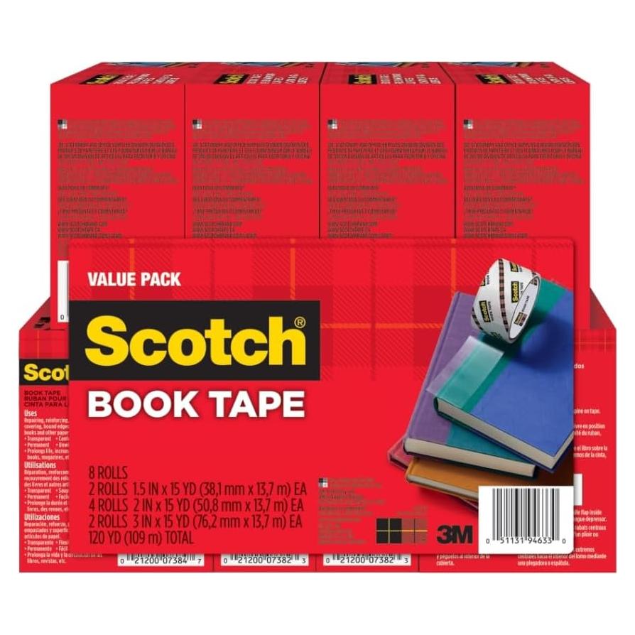 Cinta para Libros Scotch 845-VP, 8 Rollos Transparente