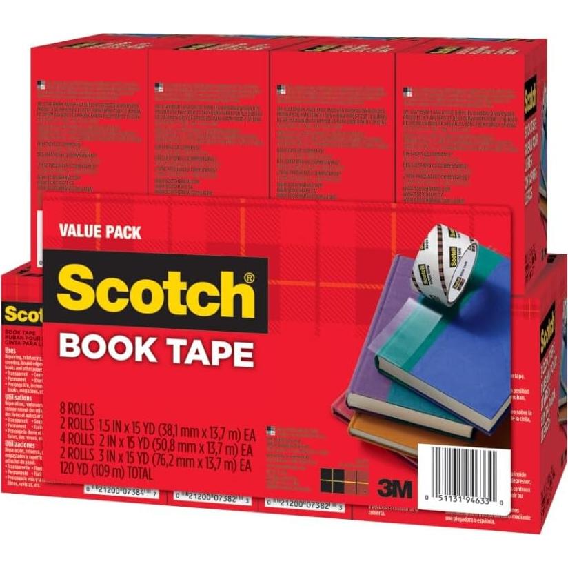 Cinta para Libros Scotch 845-VP, 8 Rollos Transparente