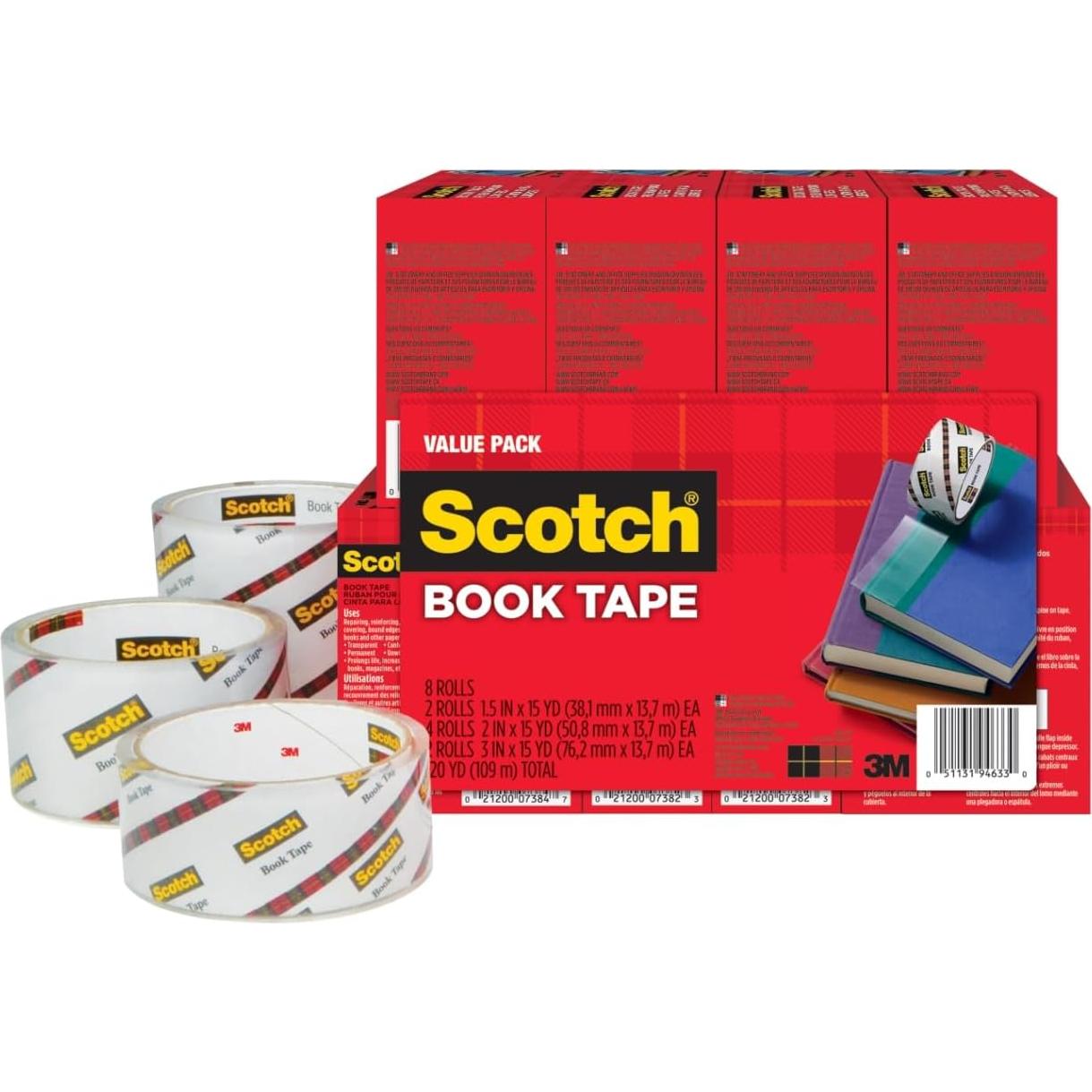 Cinta para Libros Scotch 845-VP, 8 Rollos Transparente