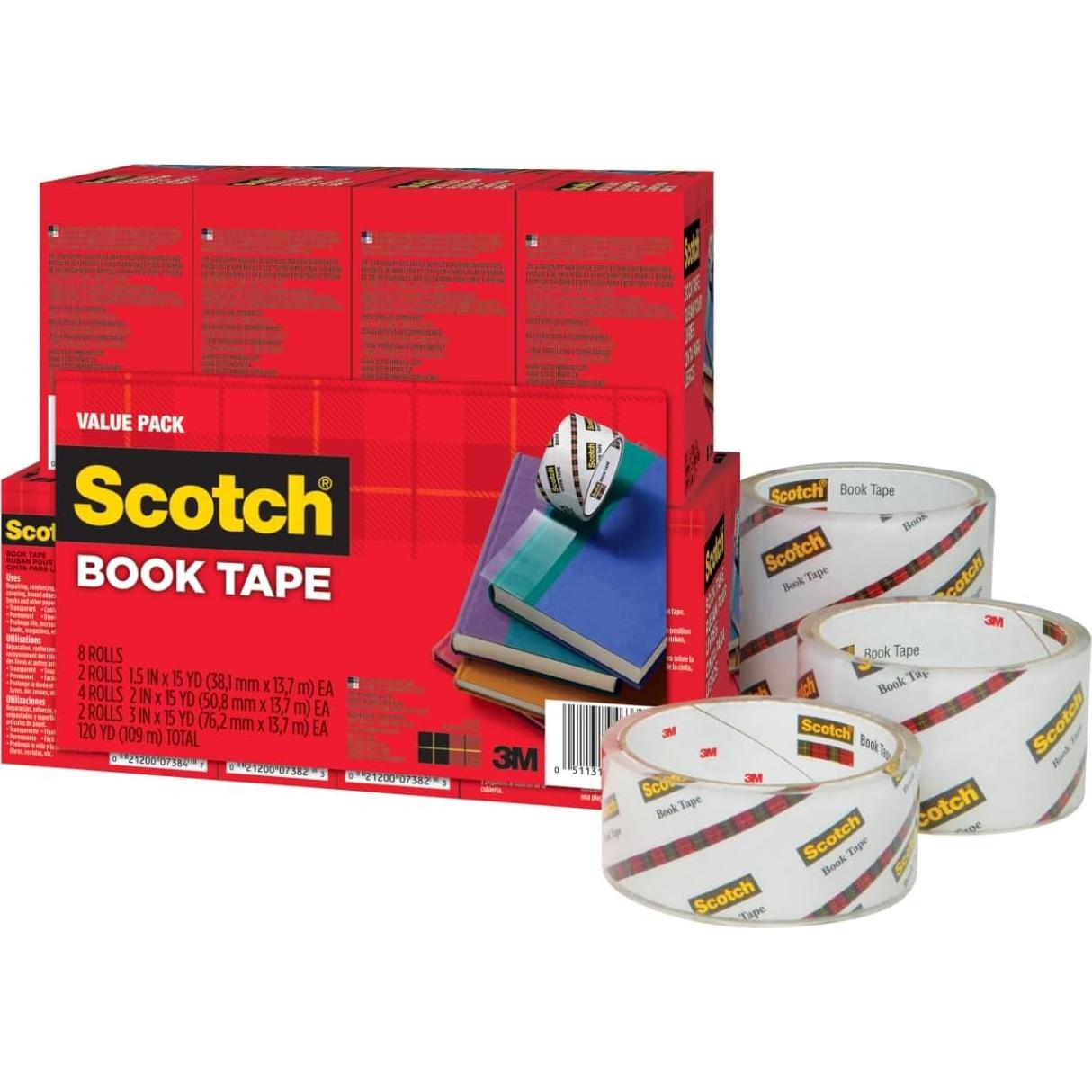Cinta para Libros Scotch 845-VP, 8 Rollos Transparente