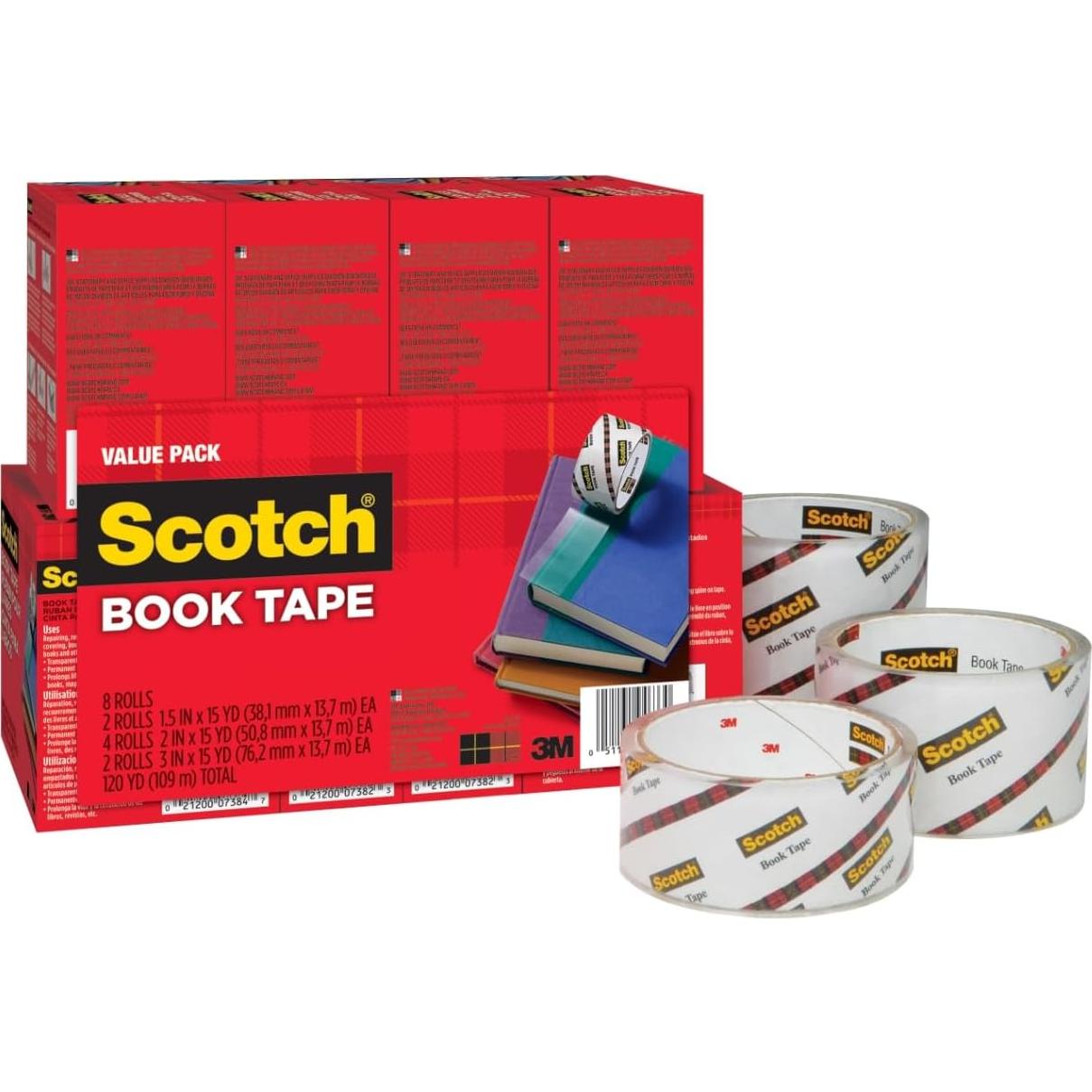 Cinta para Libros Scotch 845-VP, 8 Rollos Transparente