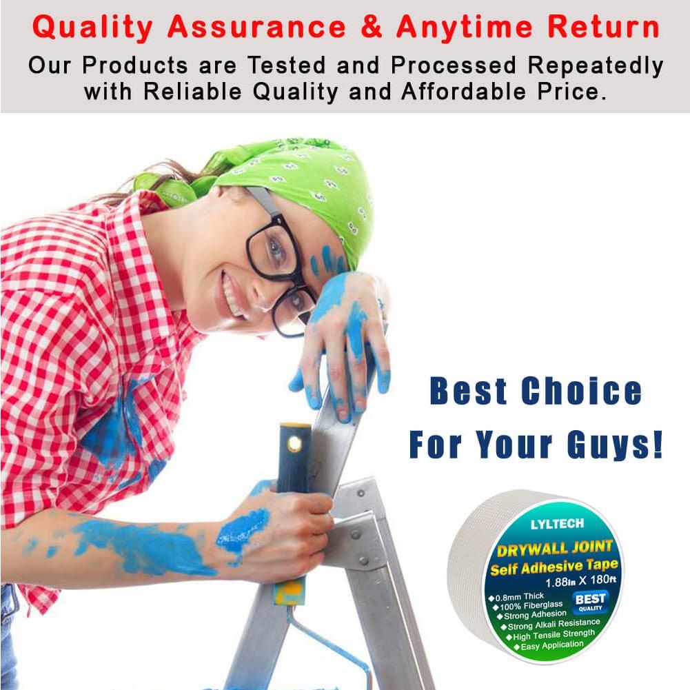 Cinta para Juntas de Drywall LYLTECH 1.88" x 54.86m Fibra de Vidrio