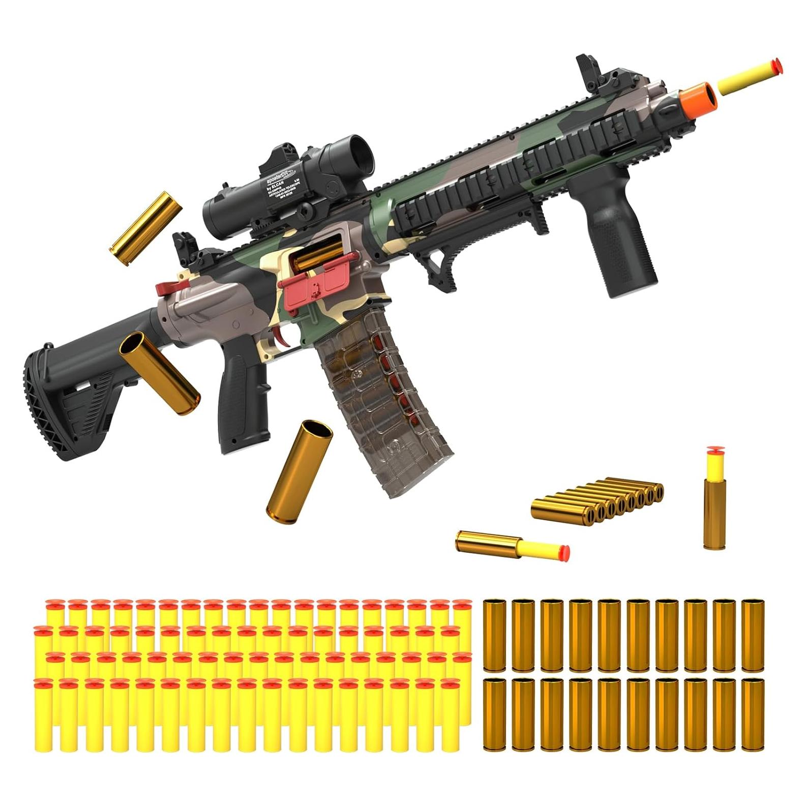 Pistola de Juguete Eléctrica M416 con 80 Dardos de Espuma