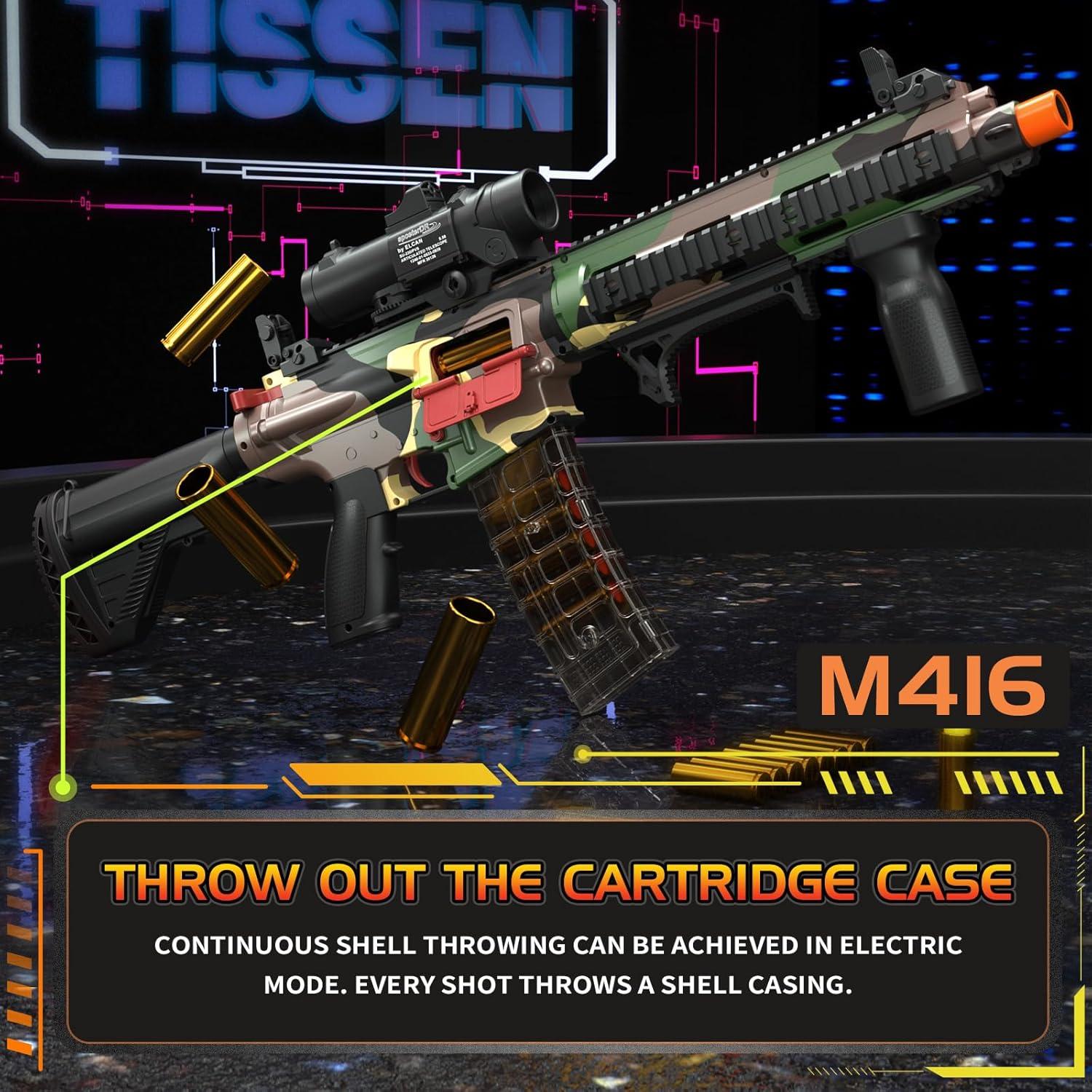 Pistola de Juguete Eléctrica M416 con 80 Dardos de Espuma