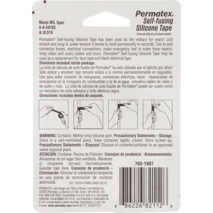 Cinta Silicona Auto-Fusionante Permatex 82112 3,05m