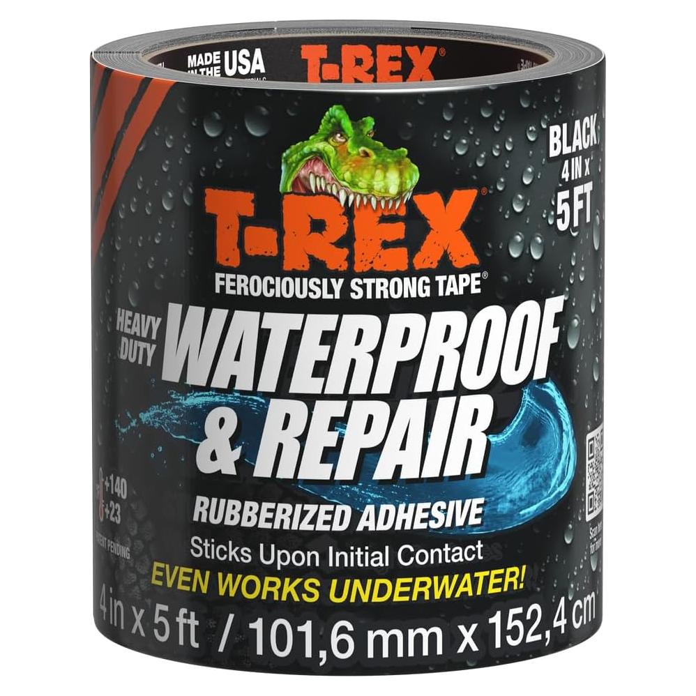 Cinta Impermeable T-Rex 10,16 cm x 1,52 m Negra