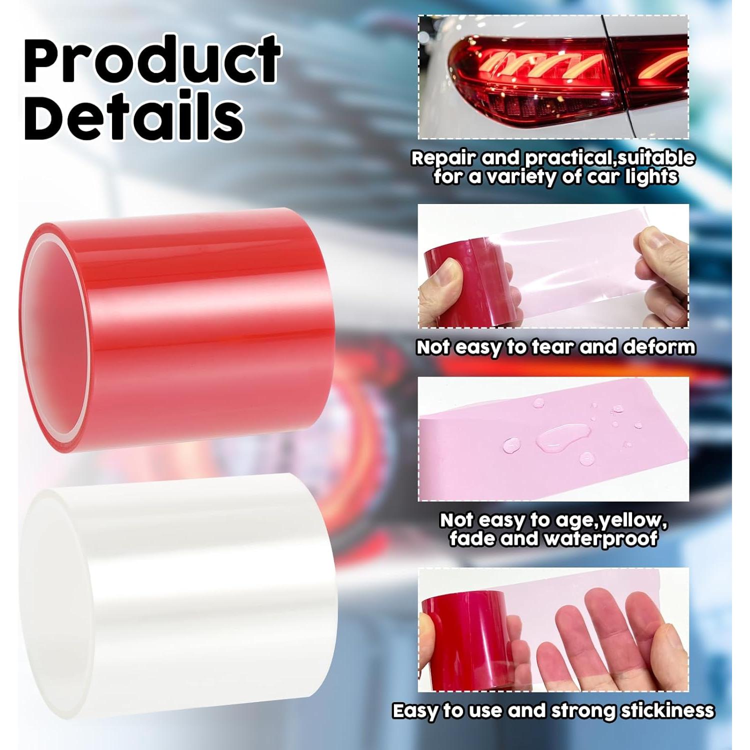 4 Rollos de Cinta Adhesiva para Luces Traseras YEXEXINM