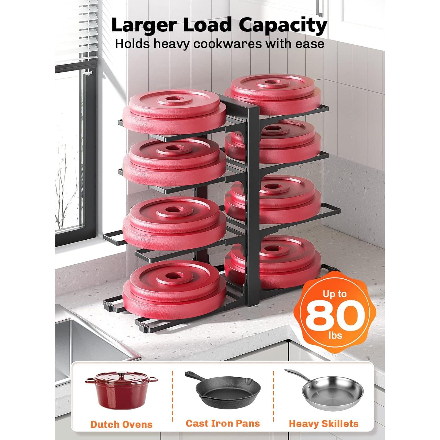 Estante Organizador de Sartenes MUDEELA 8 Niveles Ajustable