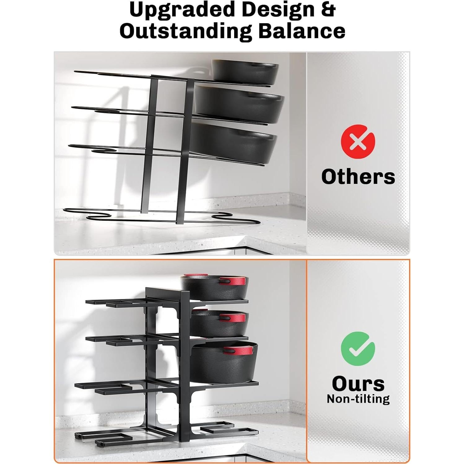 Estante Organizador de Sartenes MUDEELA 8 Niveles Ajustable