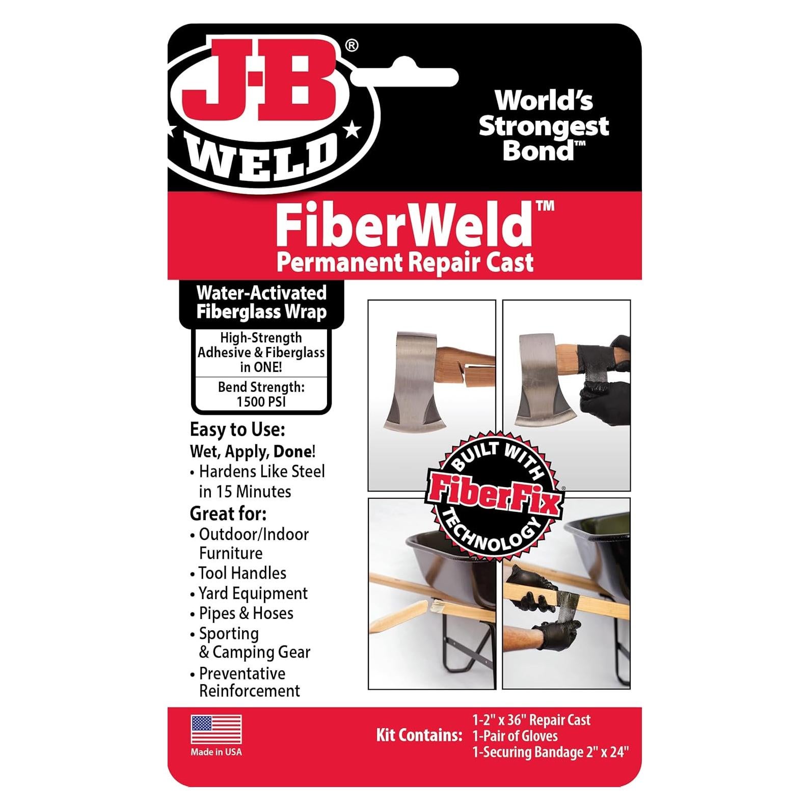 Cinta de Reparación FiberWeld J-B Weld 0.91m Negra