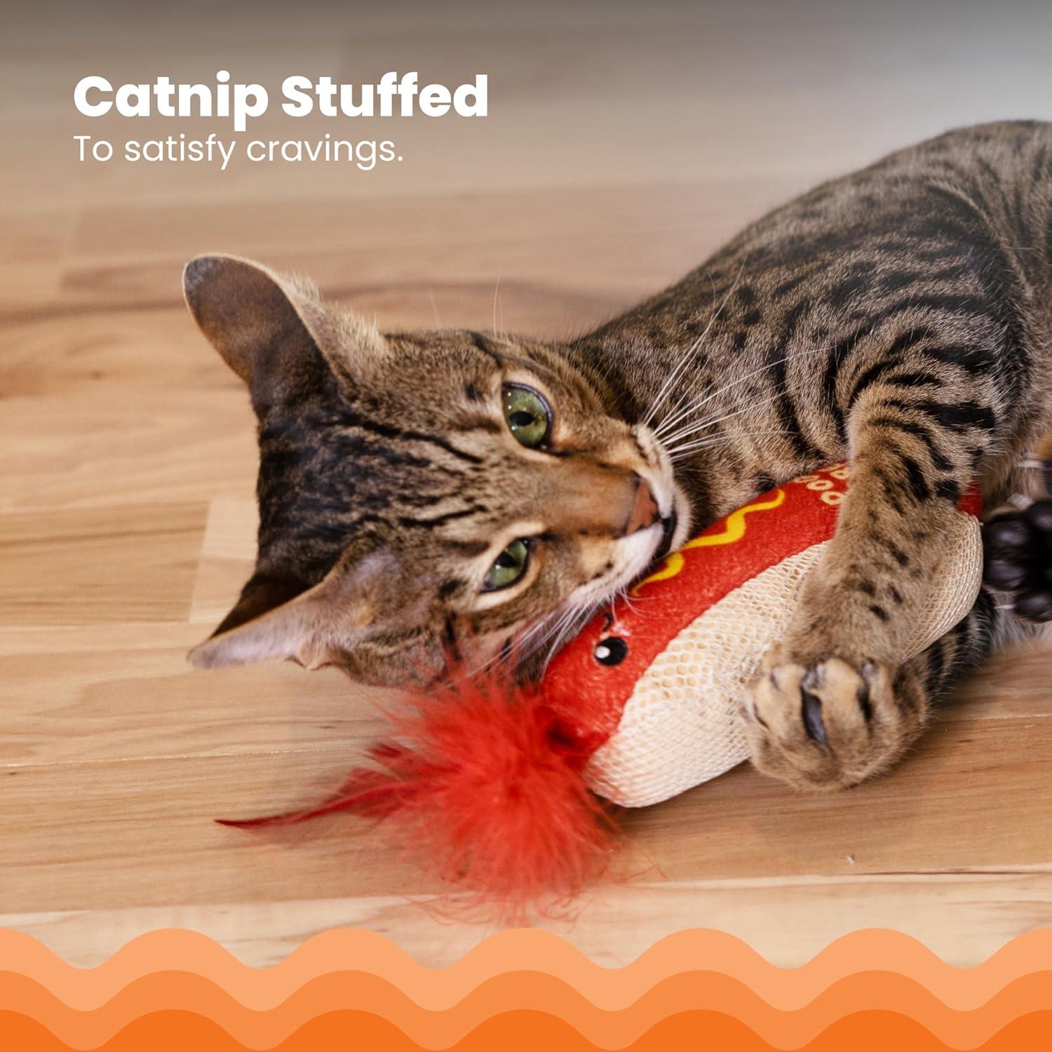 Juguete para Gatos Catstages Hot Dog Kicker con Hierba