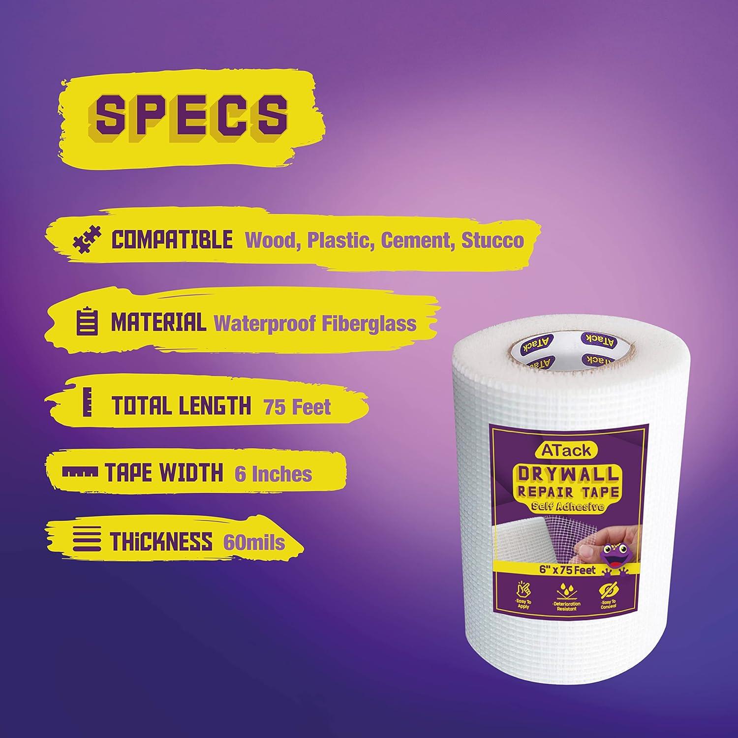 Cinta de Reparación de Yeso ATack 15,24 cm x 22,86 m