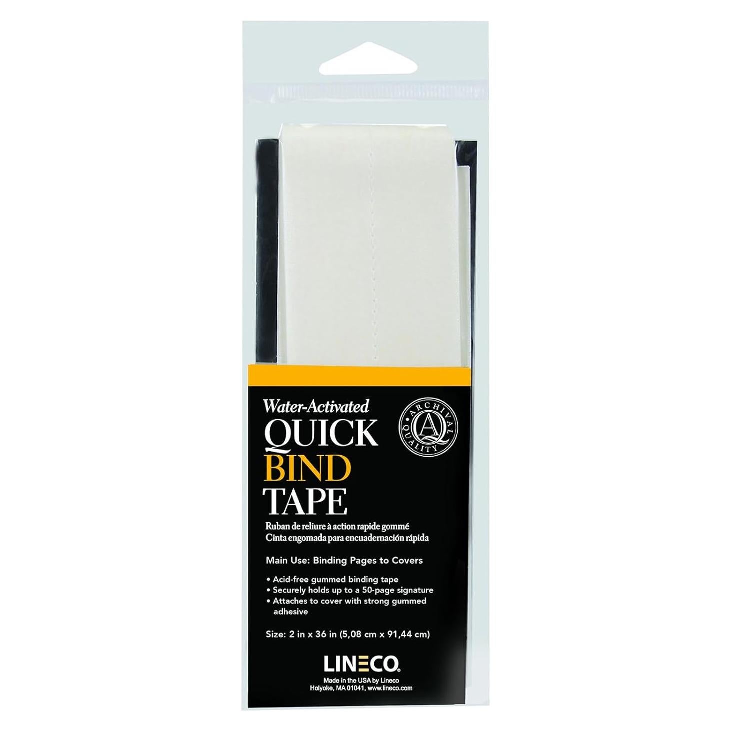 Cinta de reparación de libros Lineco 5,08 cm x 91,44 cm blanca