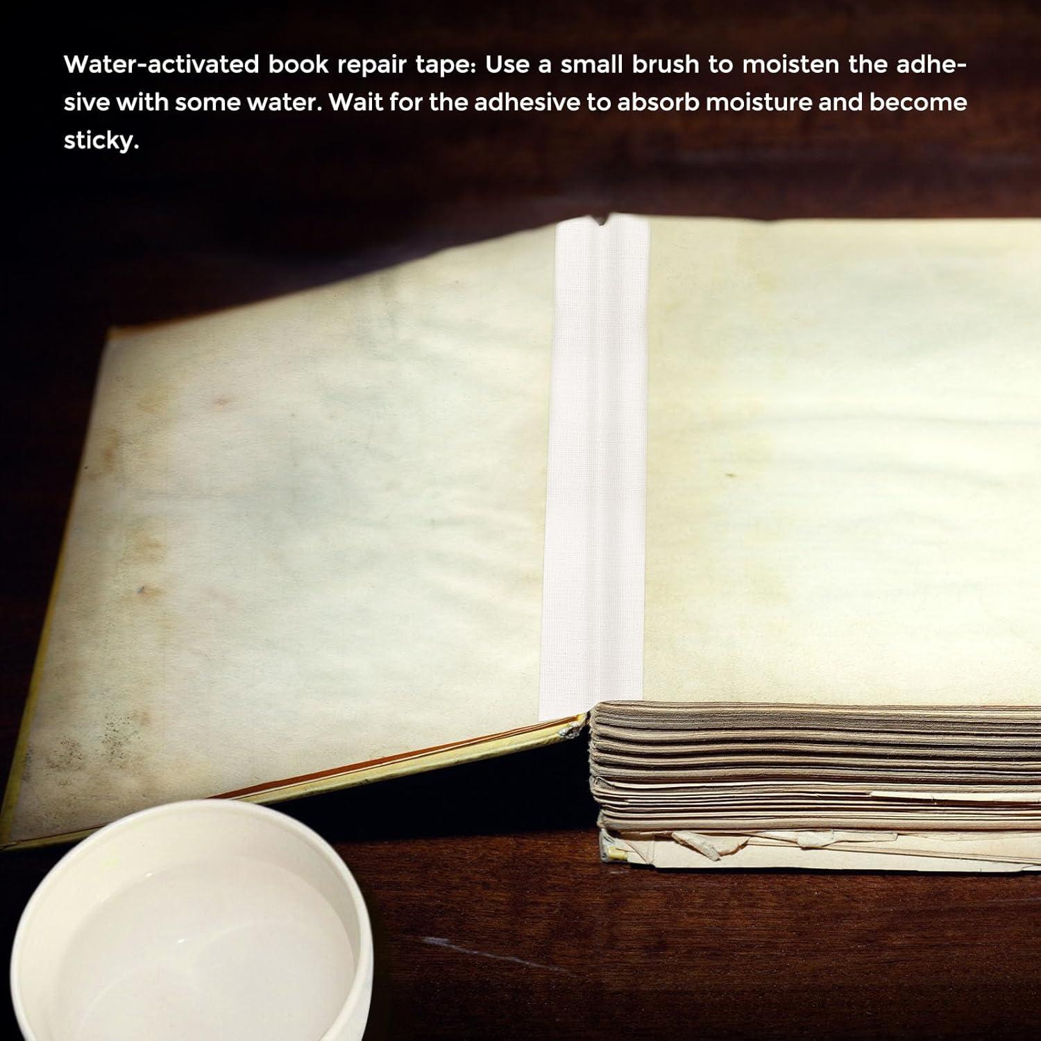 Cinta de reparación de libros Lineco 5,08 cm x 91,44 cm blanca