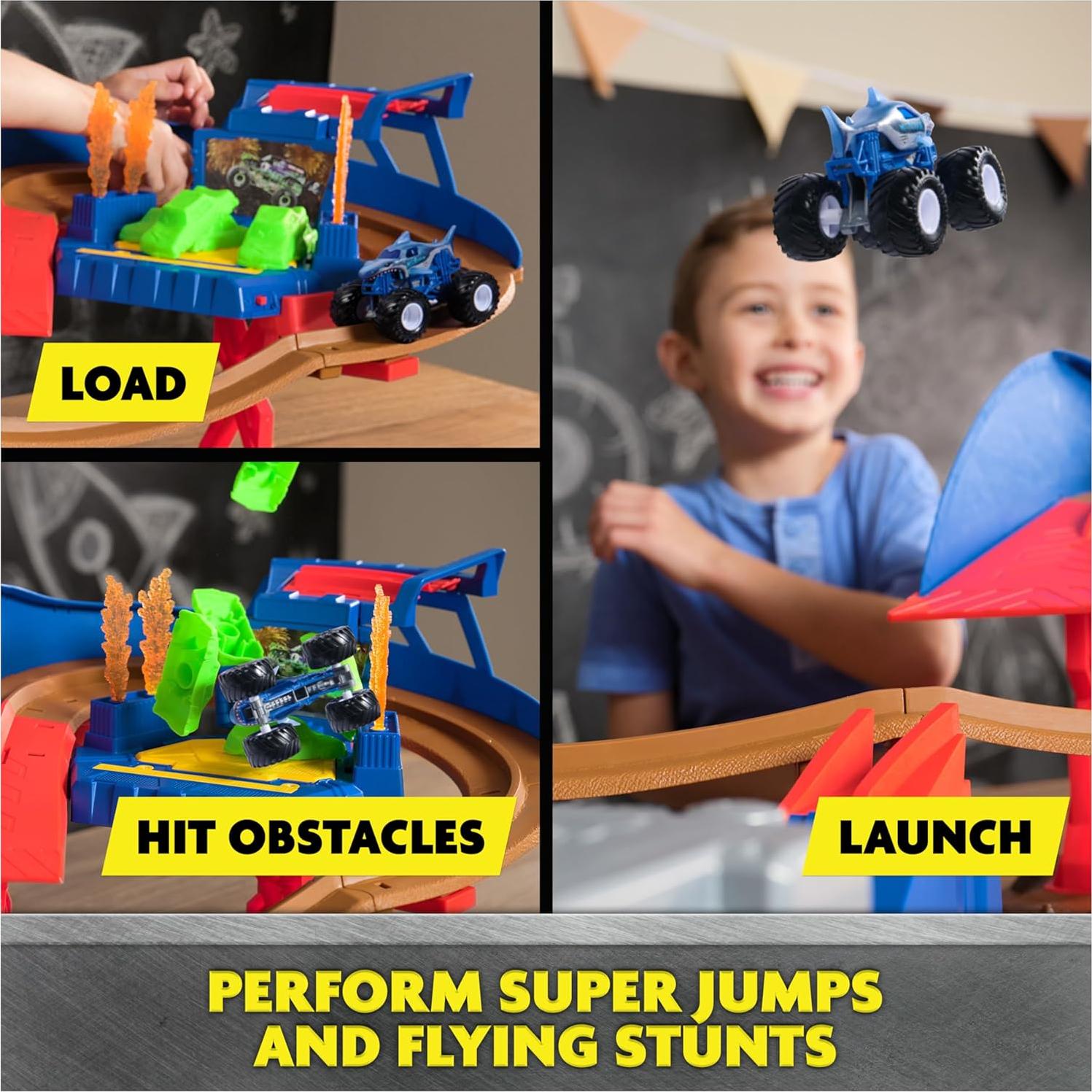 Set de Juego Monster Jam Supercharge Speedway con 2 Camiones