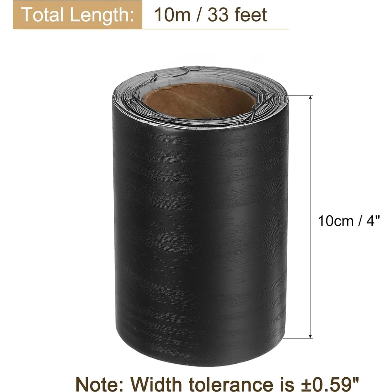 Cinta de Grano de Madera uxcell 10m x 10cm Negra Autoadhesiva