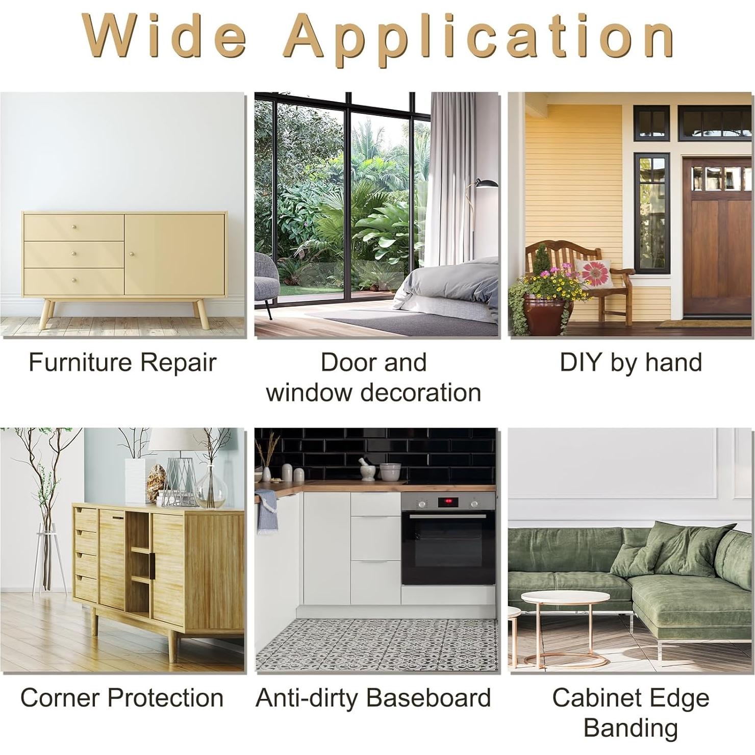 Cinta de Grano de Madera uxcell 10m x 10cm Negra Autoadhesiva