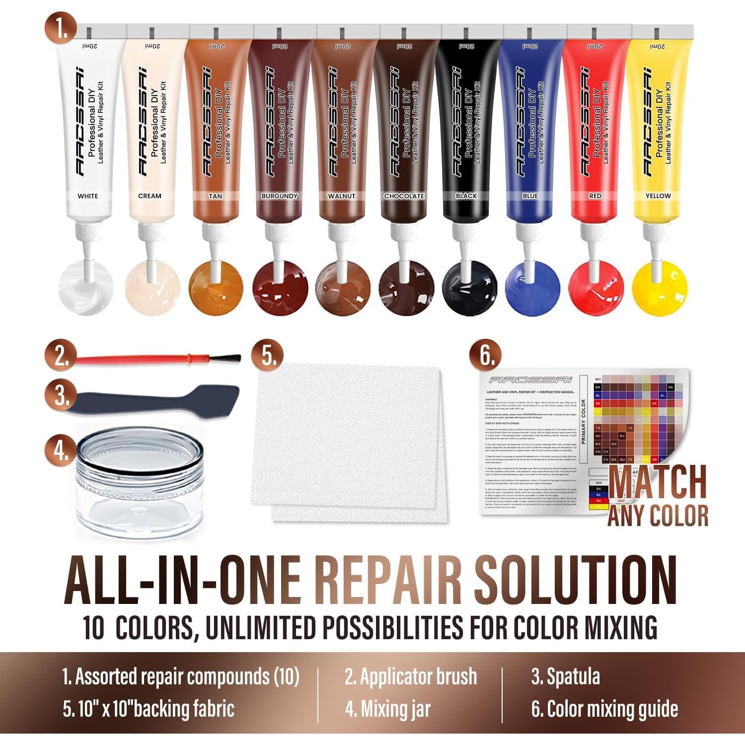 Kit de Reparación de Cuero ARCSSAI RMB99999 para Muebles y Vehículos