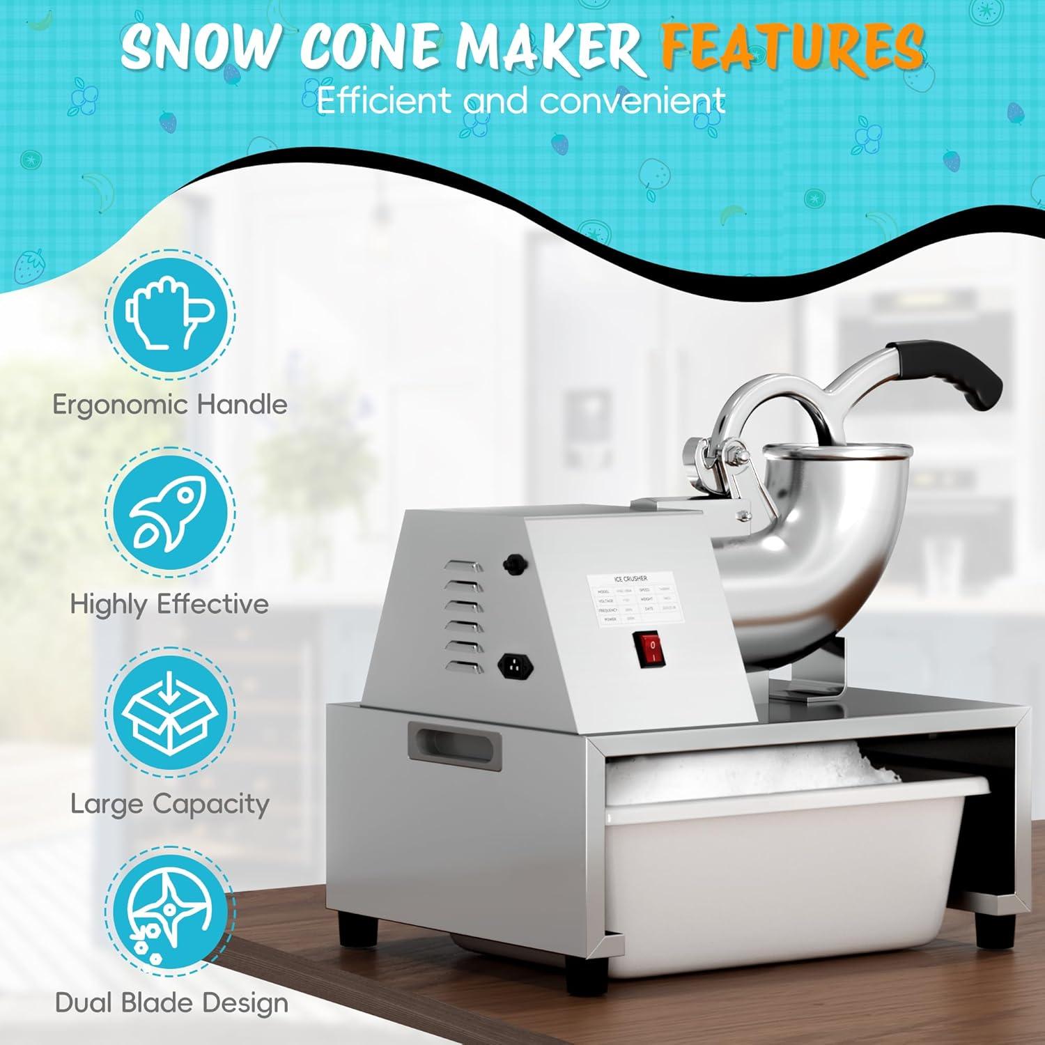 Máquina de Conos de Nieve VALONDINO 300W 500kg/h para Fiestas