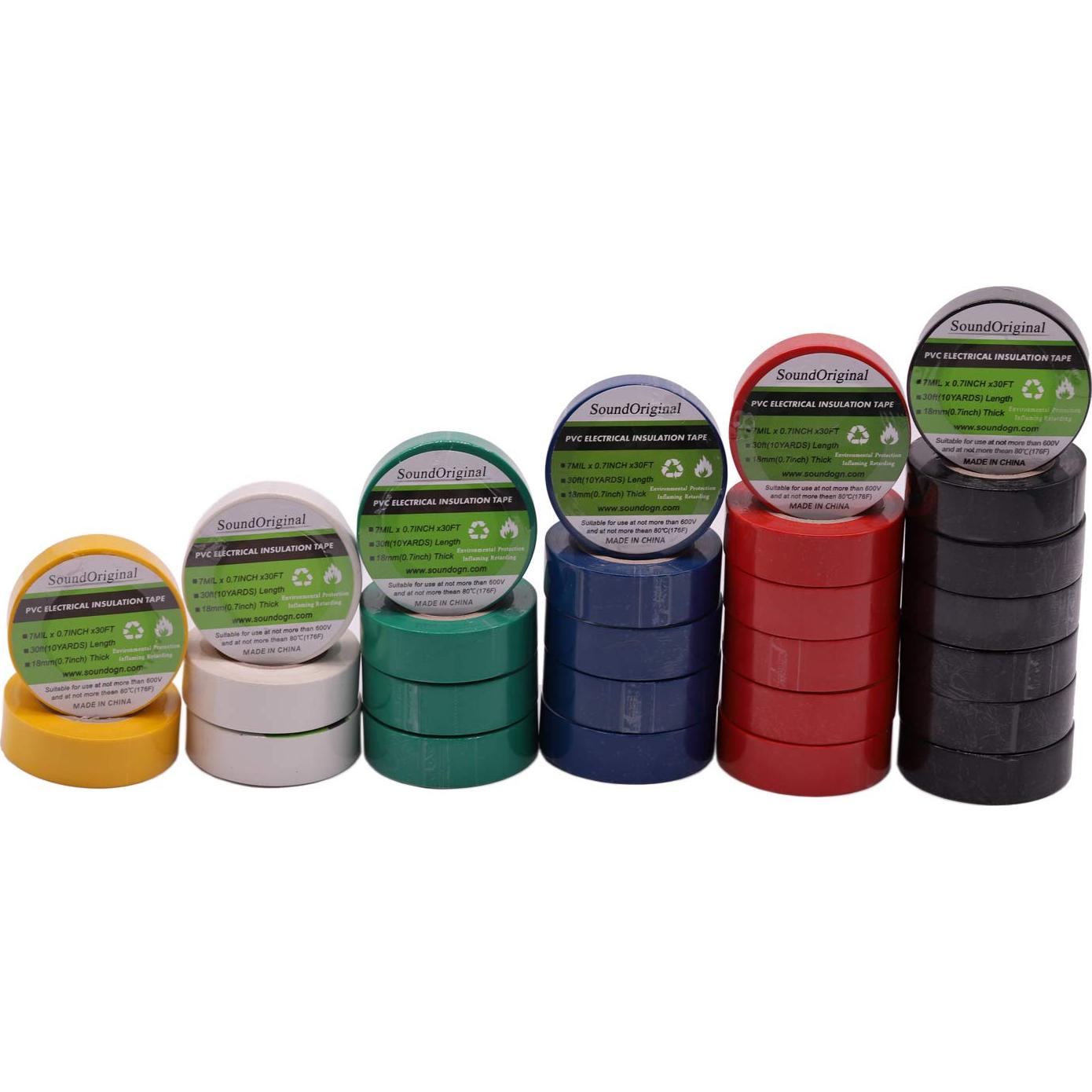 Cinta Aislante Eléctrica Multicolor SoundOriginal 6 Rollos 1.78 cm