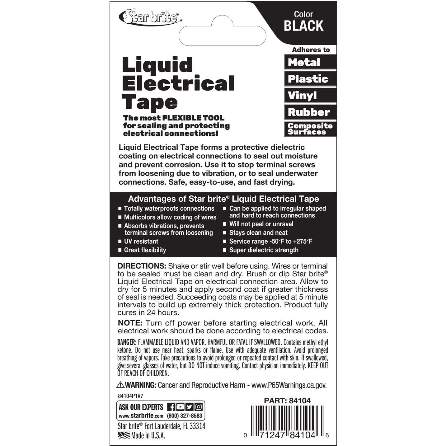 Cinta Eléctrica Líquida Star Brite 113 g Negra con Aplicador