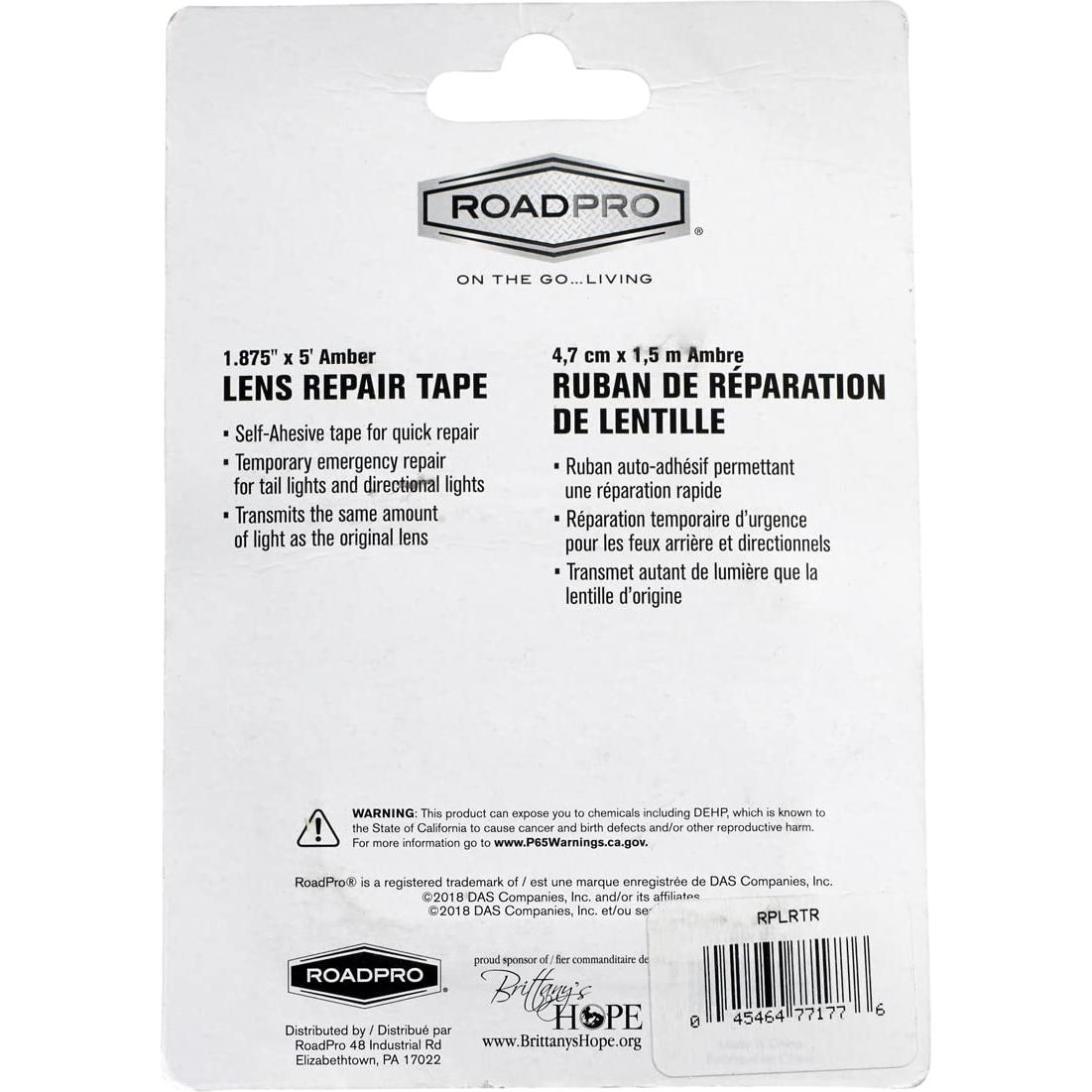 Cinta de Reparación de Lentes RoadPro RPLRTR Roja 4.76 cm x 1.53 m