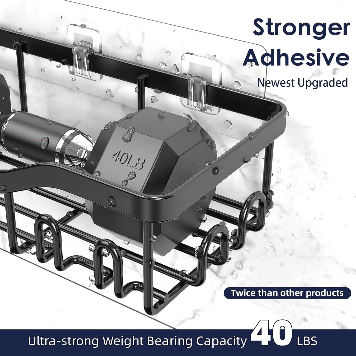 Organizador de Ducha NESOMI con 2 Estantes y 16 Ganchos