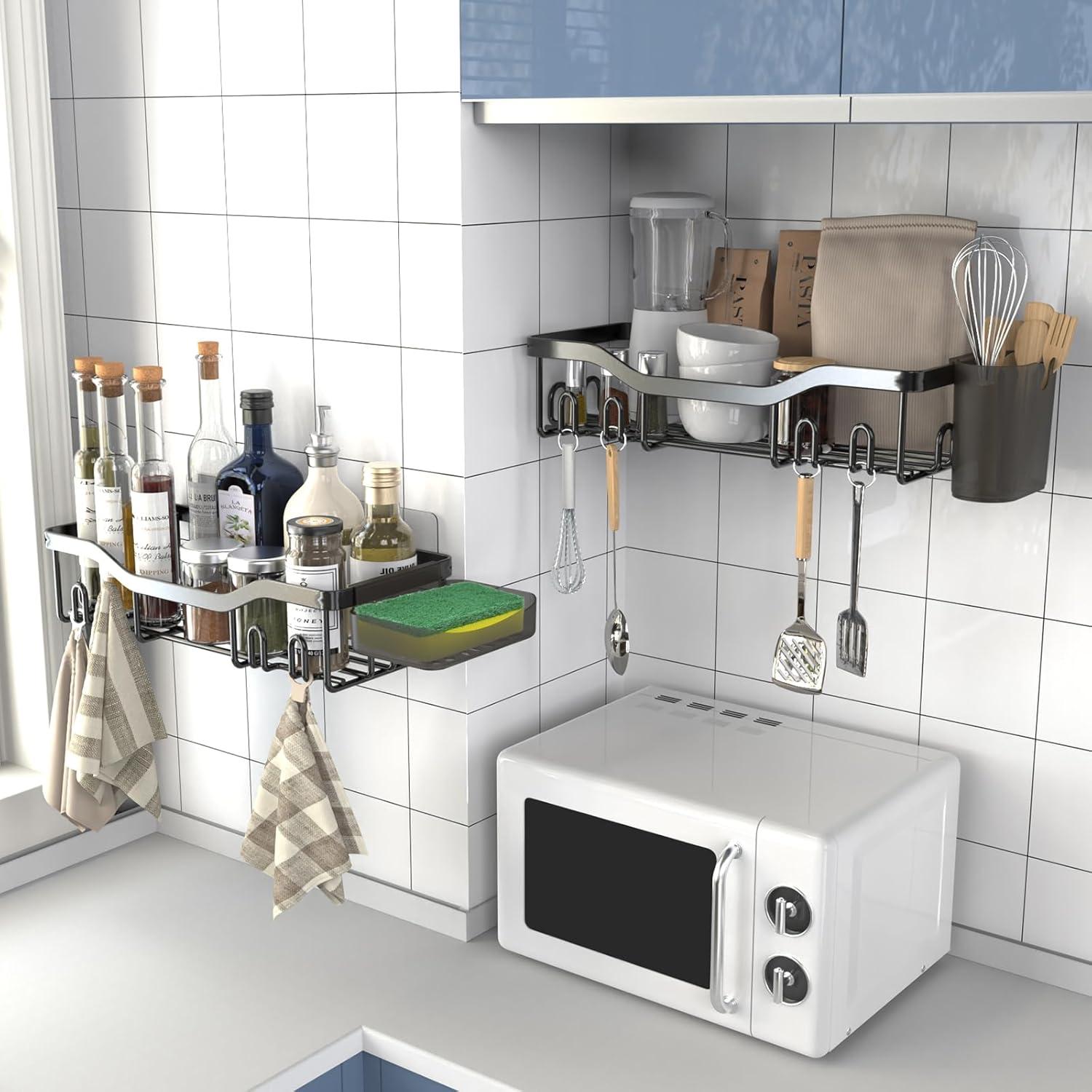 Organizador de Ducha NESOMI con 2 Estantes y 16 Ganchos