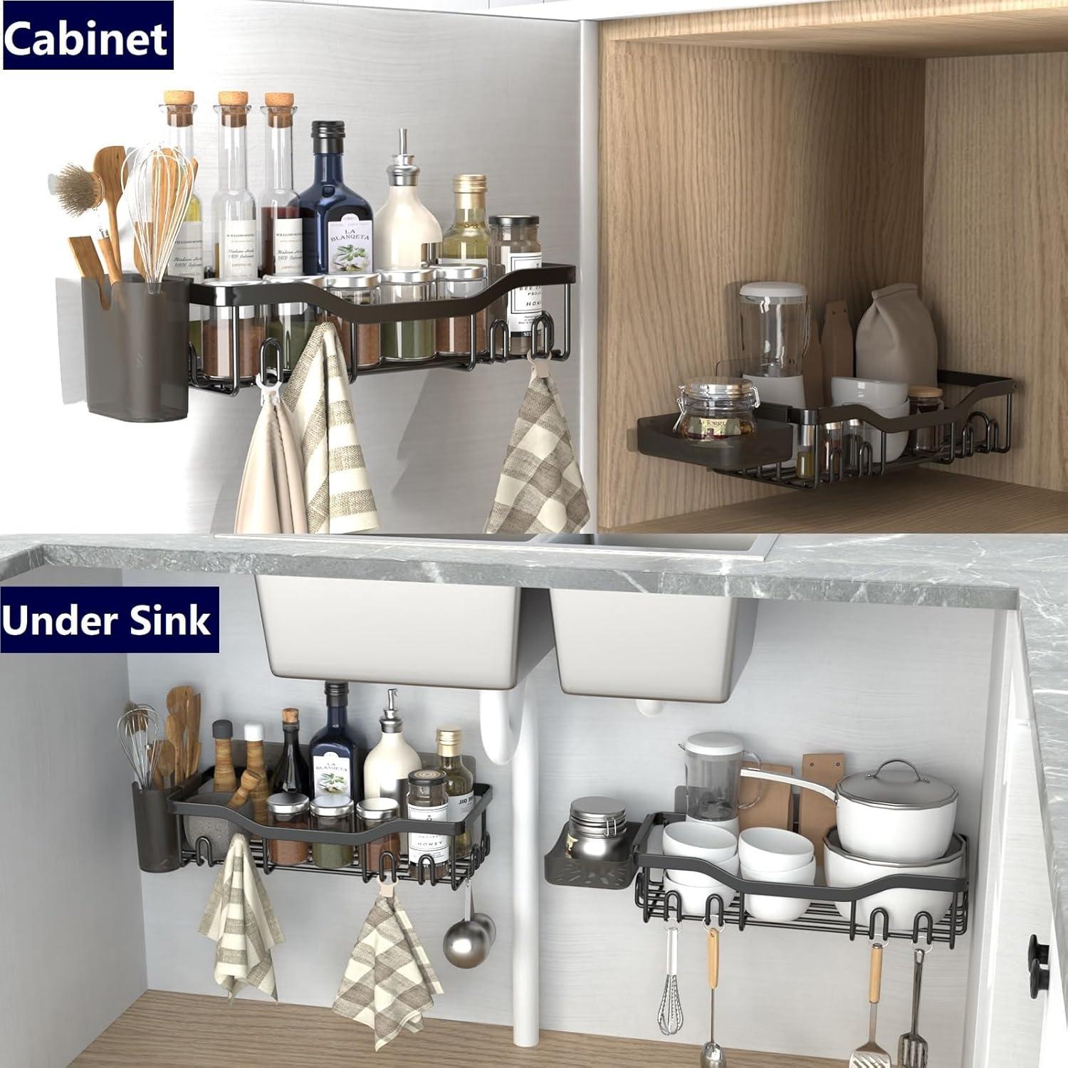 Organizador de Ducha NESOMI con 2 Estantes y 16 Ganchos