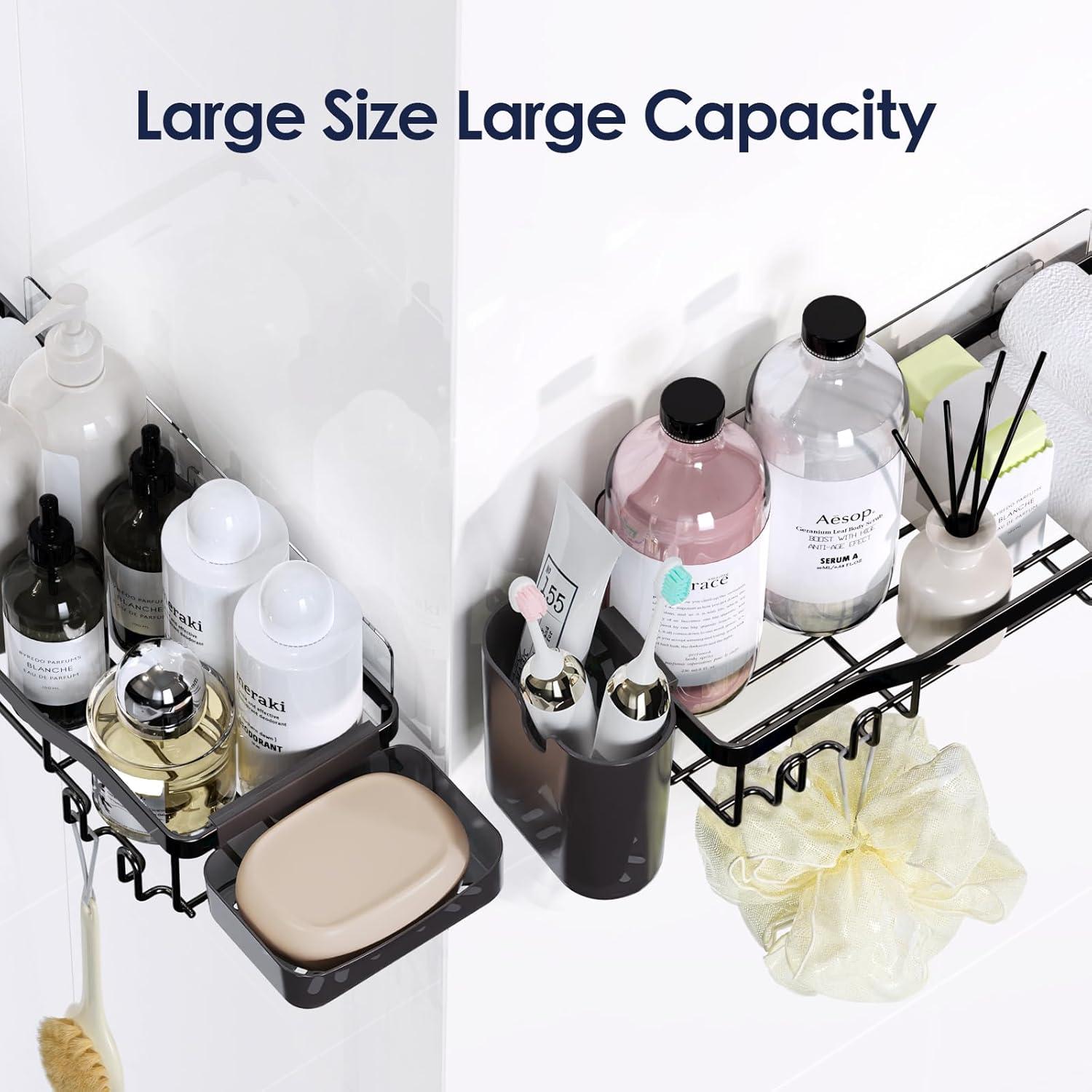 Organizador de Ducha NESOMI con 2 Estantes y 16 Ganchos