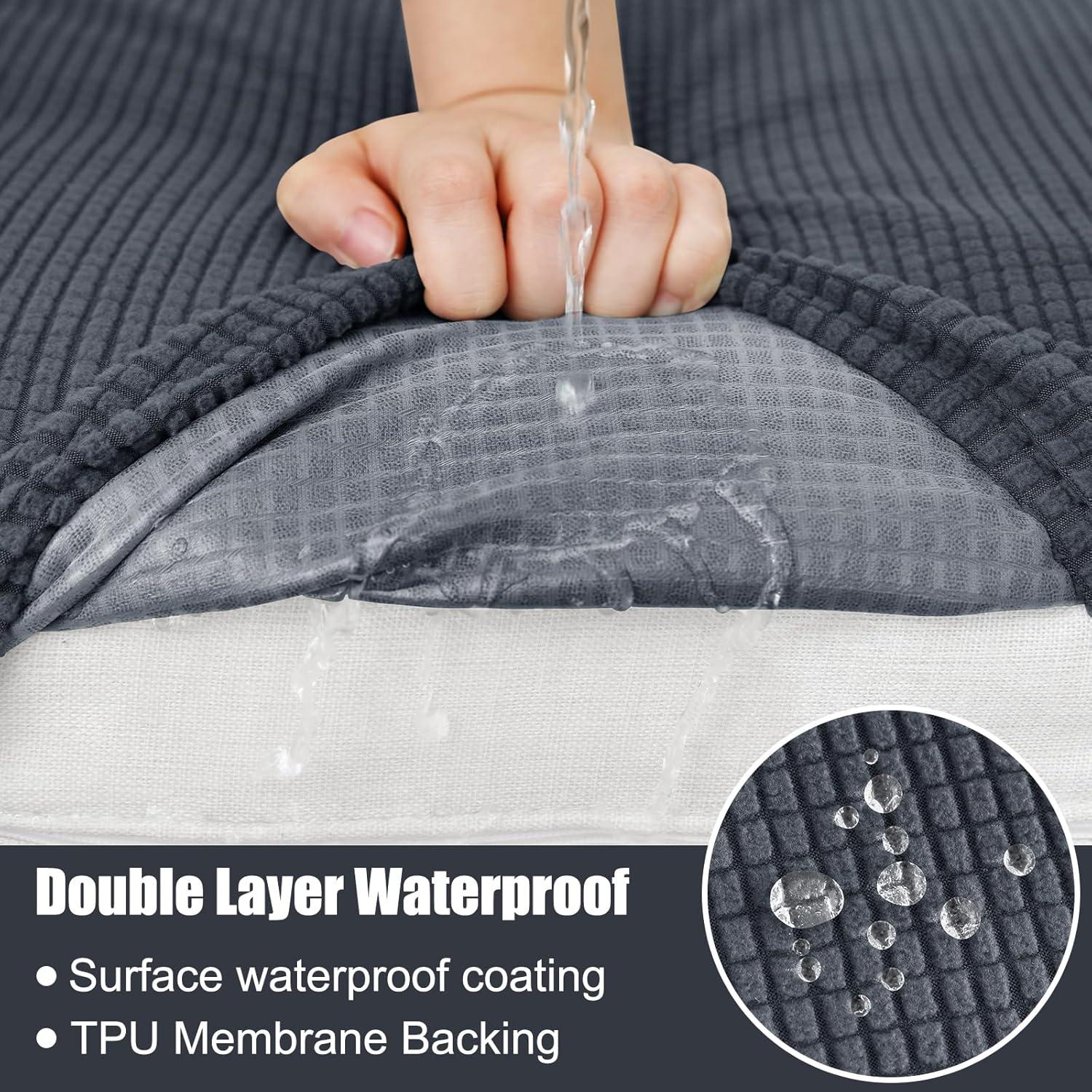 Fundas de cojín impermeables Smiry 3 paquetes gris elástico