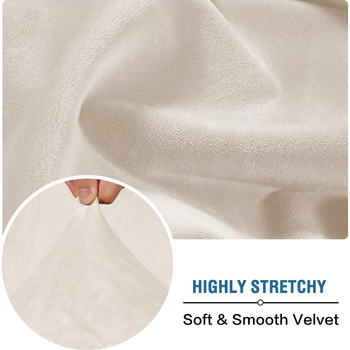 Funda de Cojín de Sofá H.VERSAILTEX Terciopelo Marfil 3 Pzas