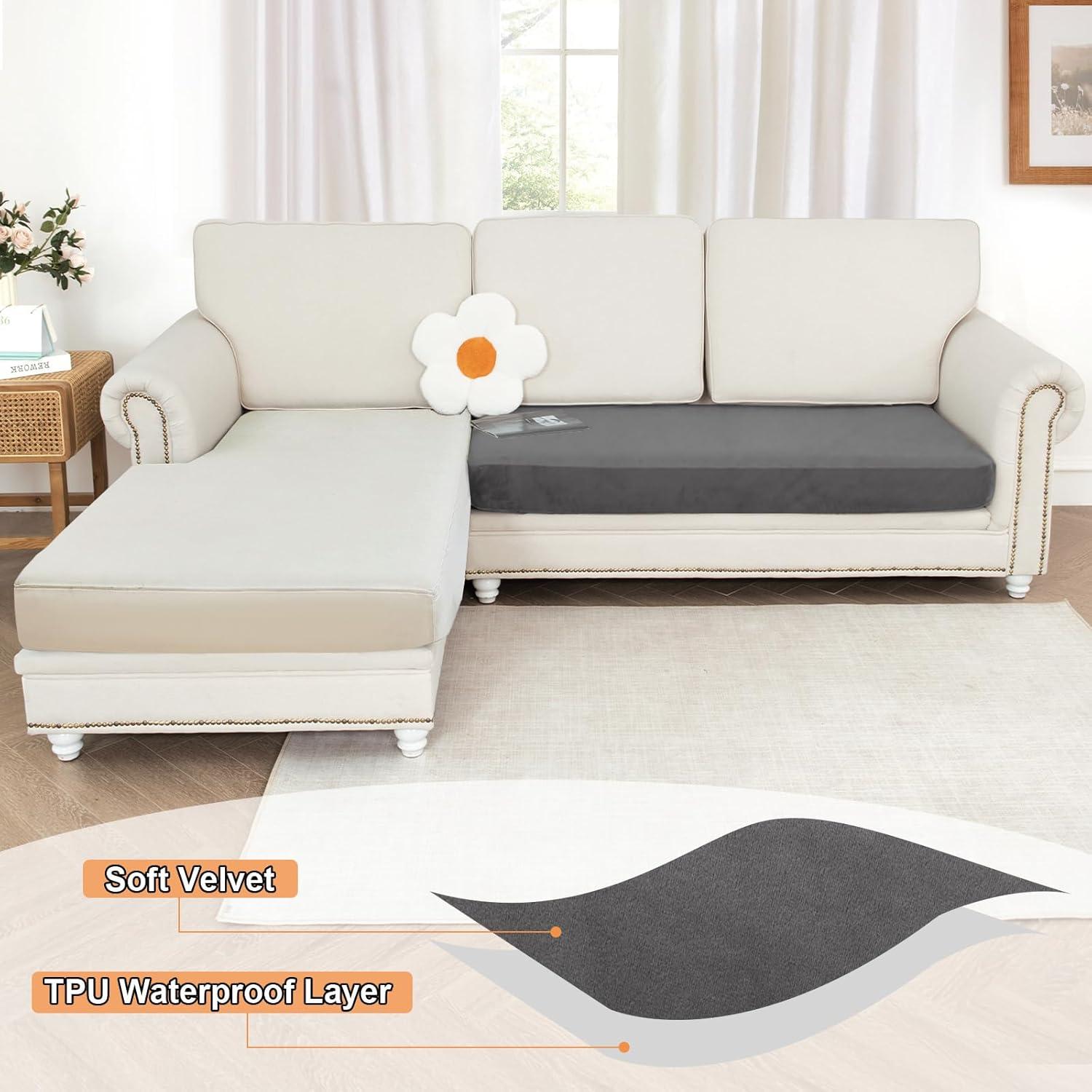 Funda de sofá impermeable NAISI para loveseat gris