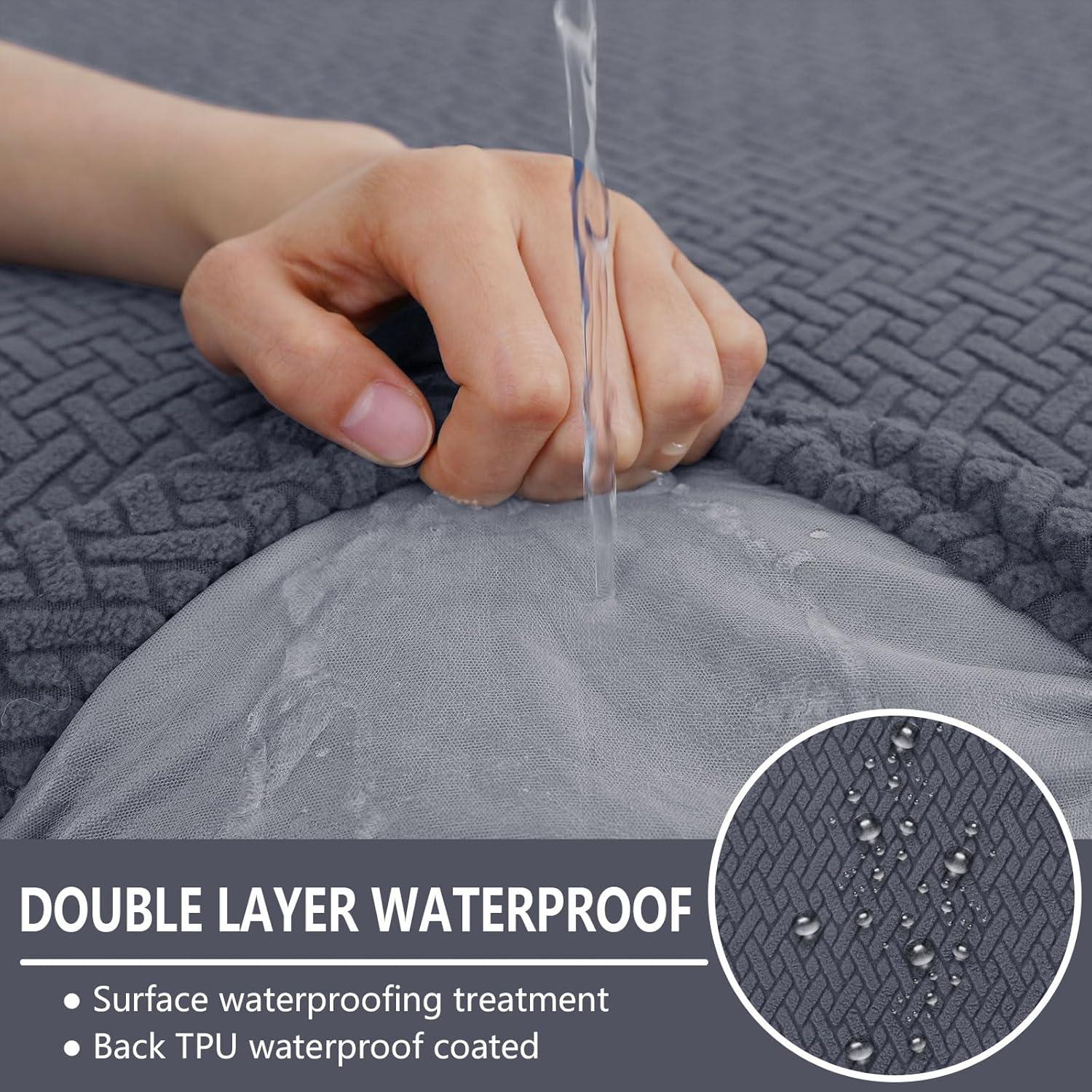 Fundas de Cojín de Sofá Impermeables Hyha 3 Paquetes Gris