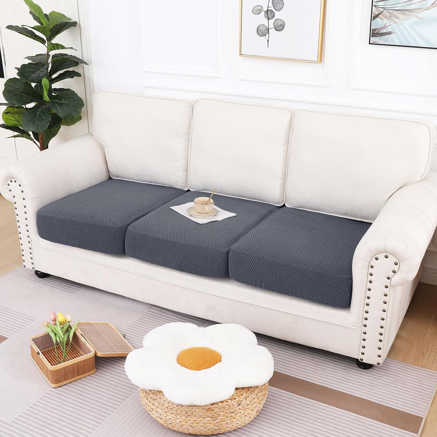 Fundas de Cojín de Sofá Impermeables Hyha 3 Paquetes Gris