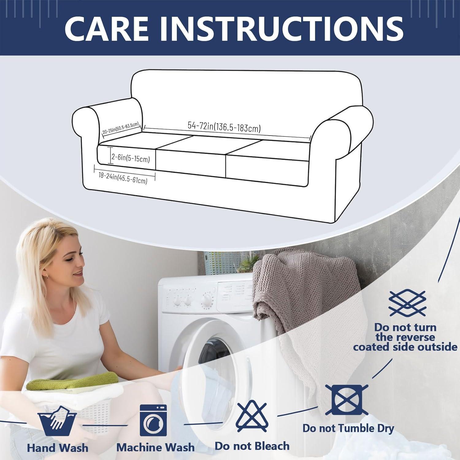 Fundas de Cojín de Sofá Impermeables Hyha 3 Paquetes Gris