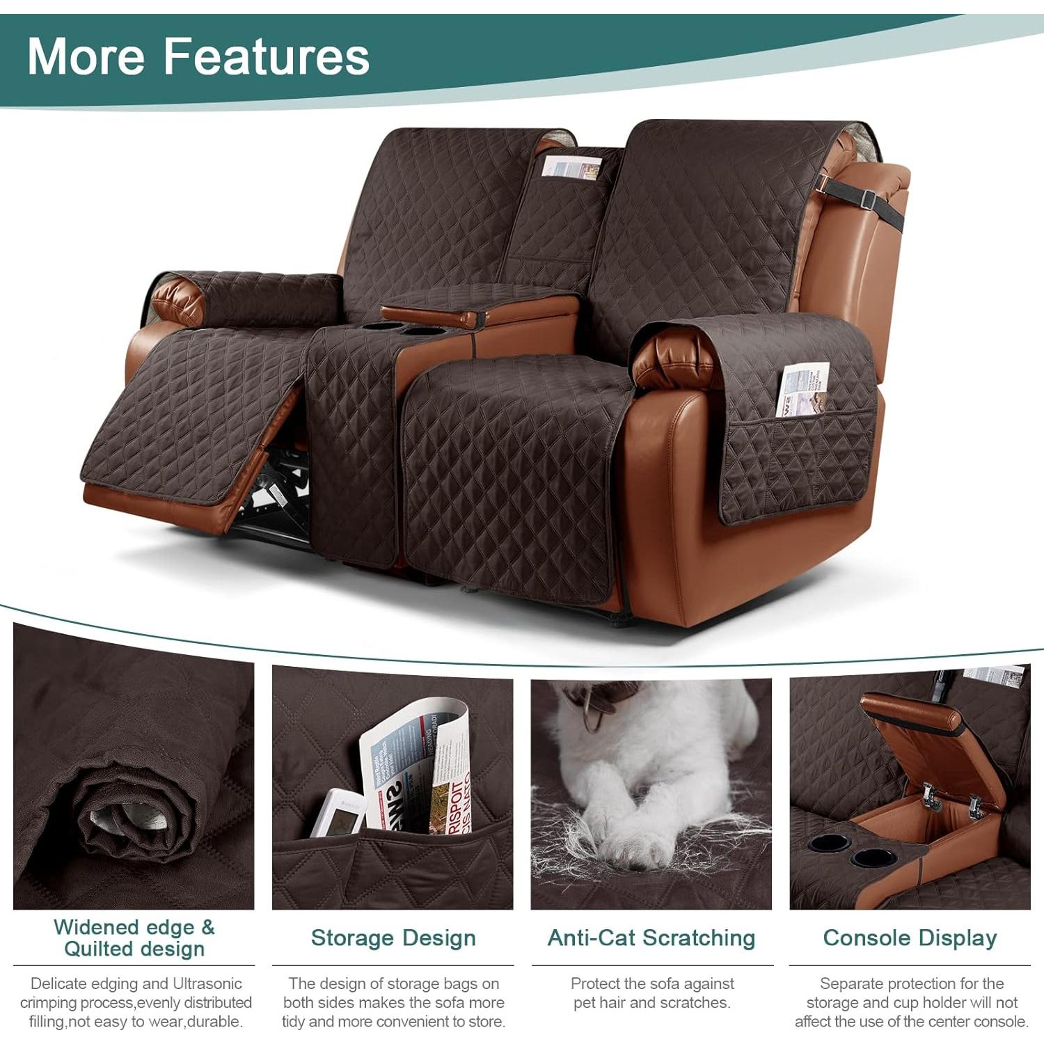 Funda Impermeable Ruaozz para Loveseat Reclinable 2 Plazas