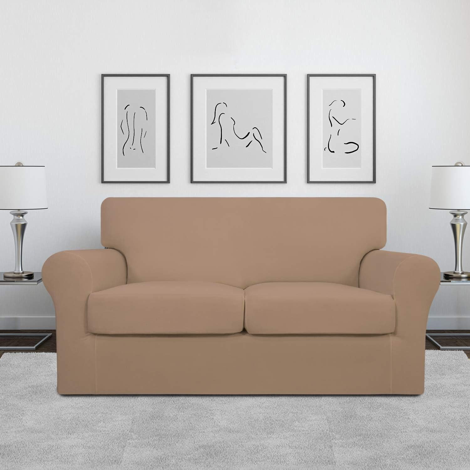 Funda de Sofá Elástica Easy-Going 3 Piezas Camello Mediana