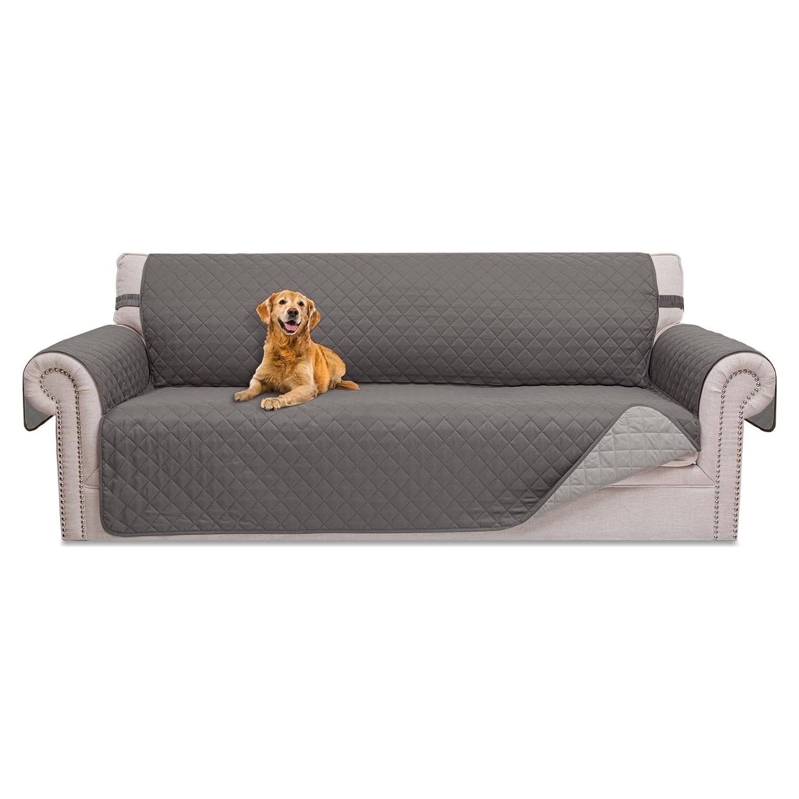 Funda de Sofá Reversible HOMERILLA 3 Cojines Gris 173x284 cm