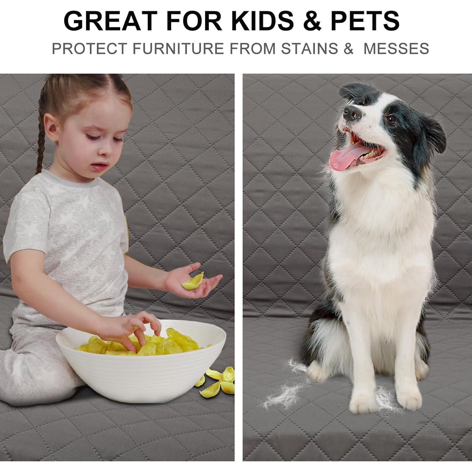 Funda de Sofá Reversible HOMERILLA 3 Cojines Gris 173x284 cm