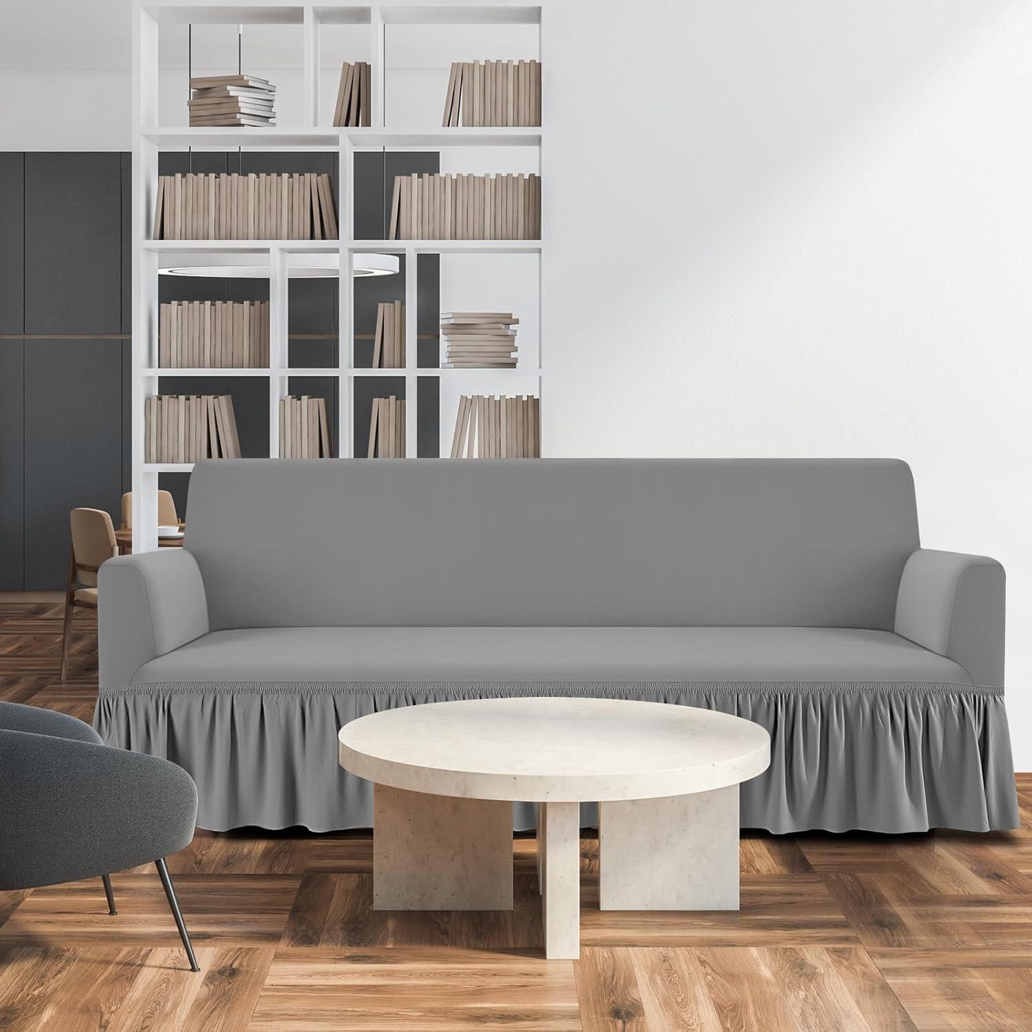 Juego de Fundas de Sofá 3 Piezas Fanfanwin Gris Seda de Leche