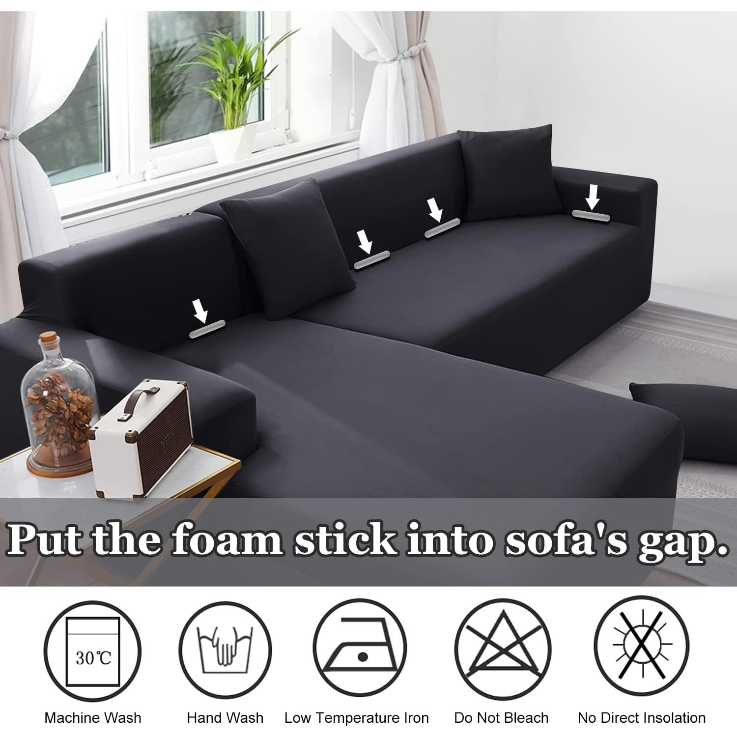 Funda de Sofá NAISI 3 Plazas + 3 Plazas Gris Oscuro