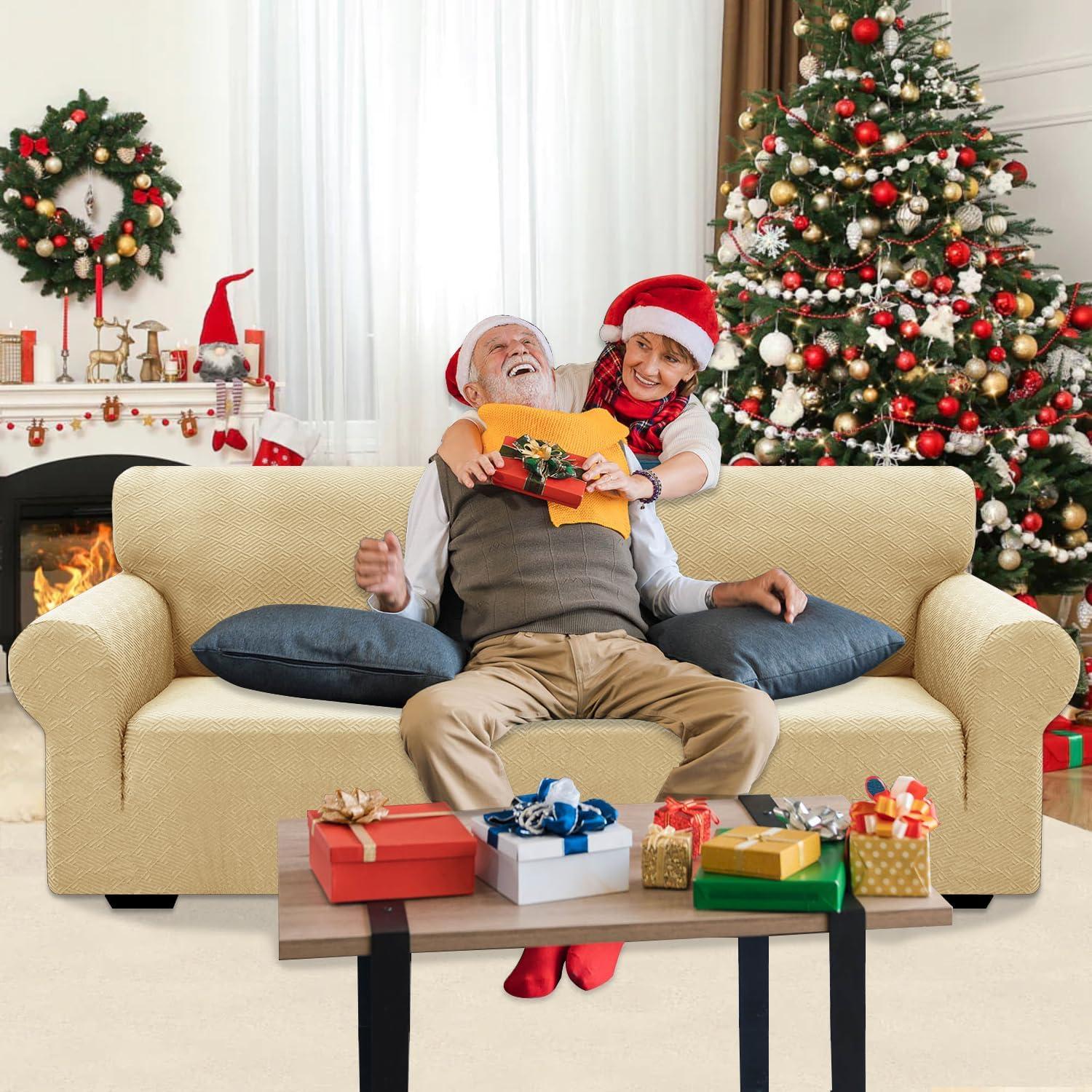 Funda de Sofá Elástica XINEAGE Beige 1 Pieza 71-91"