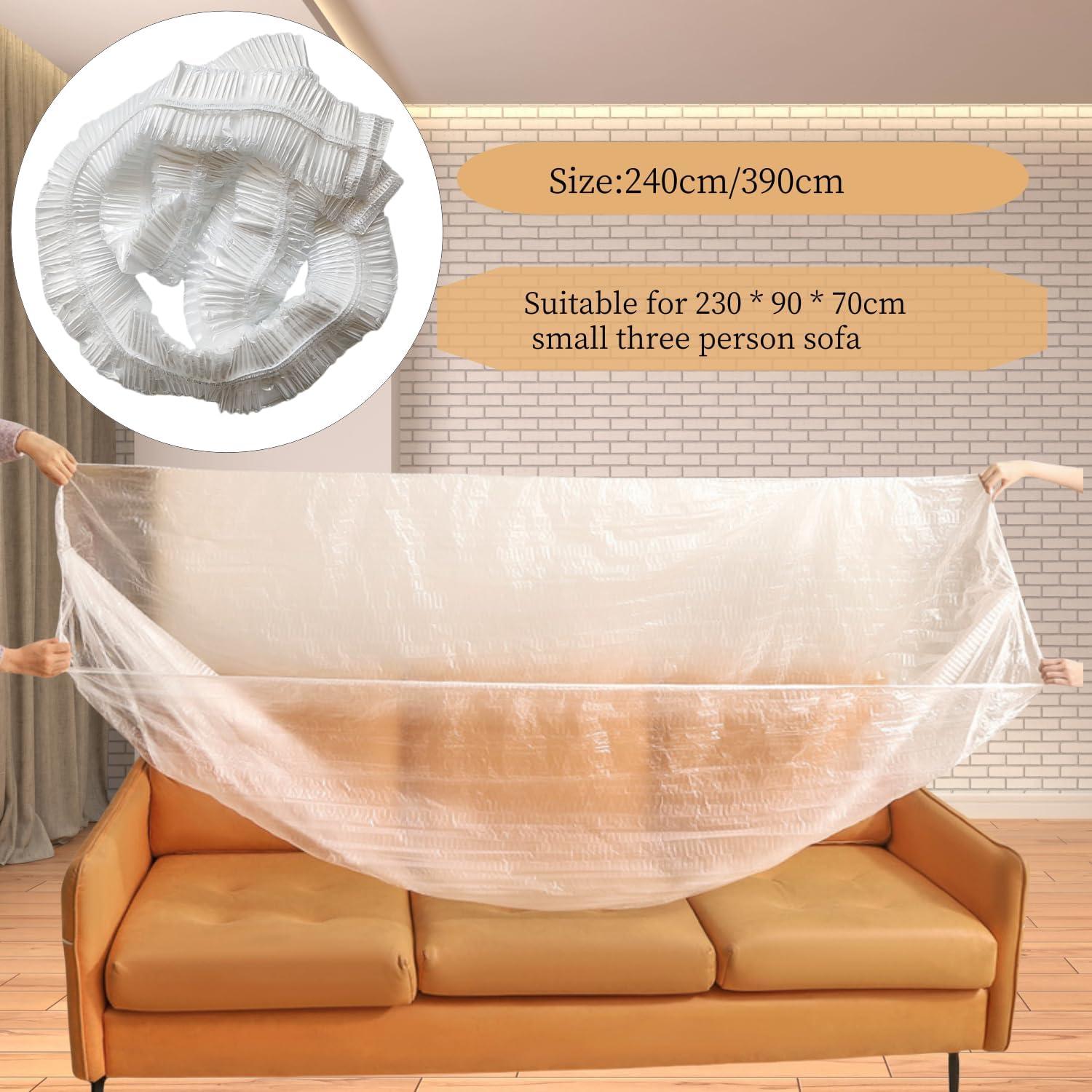 Cubierta de sofá desechable WHZAZGW 3 tamaños transparente